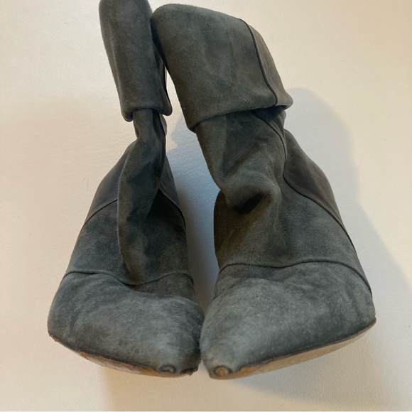 Isabel Marant cuffed leather and suede wedge boots - Picture 8 of 15